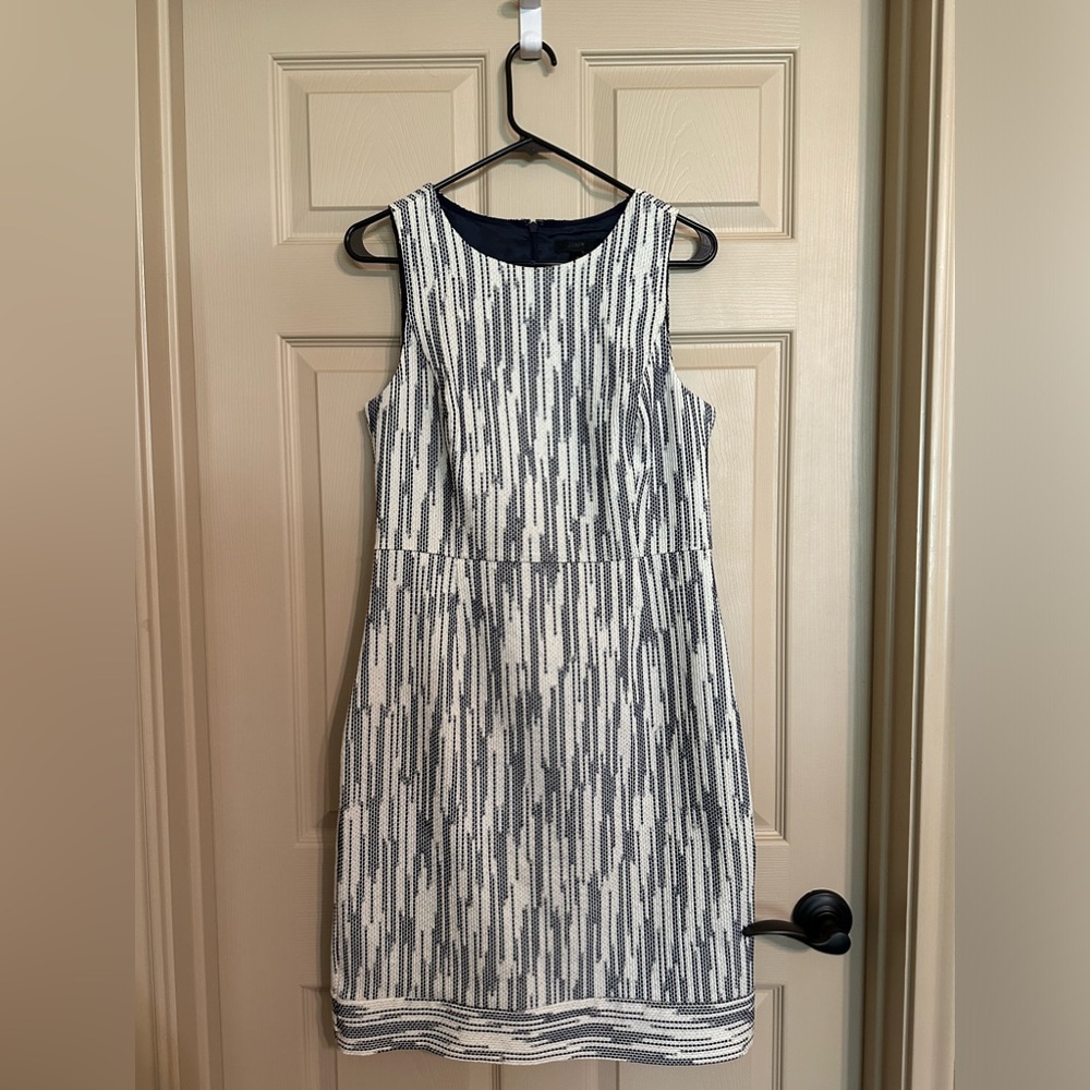 J. Crew Navy and White Italian Tweed Dress